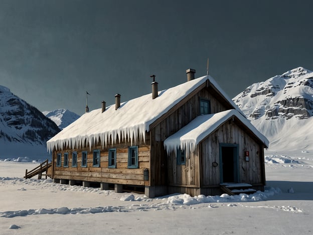 Vor der Reise: Planung und Vorbereitung. 

Das Bild zeigt eine rustikale Holzhütte, die von Schnee umgeben ist und ein Dach mit Eiszapfen hat. Die Umgebung scheint winterlich und abgelegen zu sein, mit Bergen im Hintergrund. 

Bei der Planung einer Reise zu einem solchen Ort wäre es wichtig, die richtige Ausrüstung für kalte Temperaturen zu wählen, die Anreise zu organisieren und mögliche Aktivitäten wie Winterwanderungen oder das Erkunden der Landschaft in Betracht zu ziehen. Unterkunftsmöglichkeiten und Wetterbedingungen sollten ebenfalls im Voraus geprüft werden.