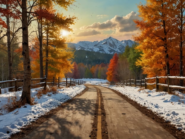 Auf dem Bild ist eine malerische Straße zu sehen, die von bunten Herbstbäumen gesäumt wird. Im Hintergrund erheben sich schneebedeckte Berge unter einem hellen Himmel. Diese Szenerie vermittelt eine friedliche, natürliche Atmosphäre.

Die beste Reisezeit für Neuseeland ist in der Regel von November bis April, wenn es dort Sommer ist. Das Wetter ist mild und die Landschaft zeigt sich in voller Pracht, ideal für Outdoor-Aktivitäten und Erkundungen.