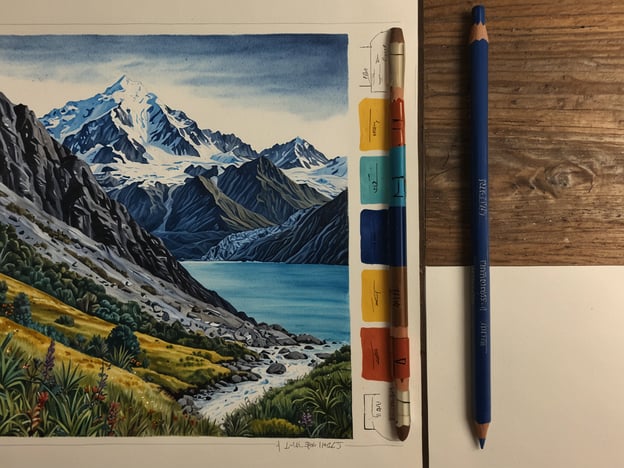 Auf dem Bild ist eine malerische Landschaft mit einem beeindruckenden Gebirgshorizont und einem See zu sehen. Diese Art von Landschaft könnte für einen Aufenthalt in Neuseeland, speziell im Aoraki / Mount Cook Nationalpark, typisch sein. 

**Must-See Orte und Aktivitäten:**

1. **Aoraki/Mount Cook**: Der höchste Berg Neuseelands bietet atemberaubende Ausblicke und zahlreiche Wanderwege.

2. **Hooker Valley Track**: Eine beliebte Wanderung mit spektakulären Ausblicken auf den Mount Cook und Gletscherseen.

3. **Tasman Glacier**: Hier kann man Gletscherwanderungen machen oder mit einem Boot auf dem glitzernden See fahren.

4. **Sternenhimmel**: Die Region ist bekannt für ihre klaren Nächte und bietet hervorragende Möglichkeiten zum Sterne beobachten, ideal für Astrofotografie.

5. **Naturfotografie**: Die einzigartige Landschaft ist ein Traum für Fotografen.

Diese Aktivitäten zeigen die naturschöne Vielfalt und die Erlebnismöglichkeiten in einer solchen Umgebung.