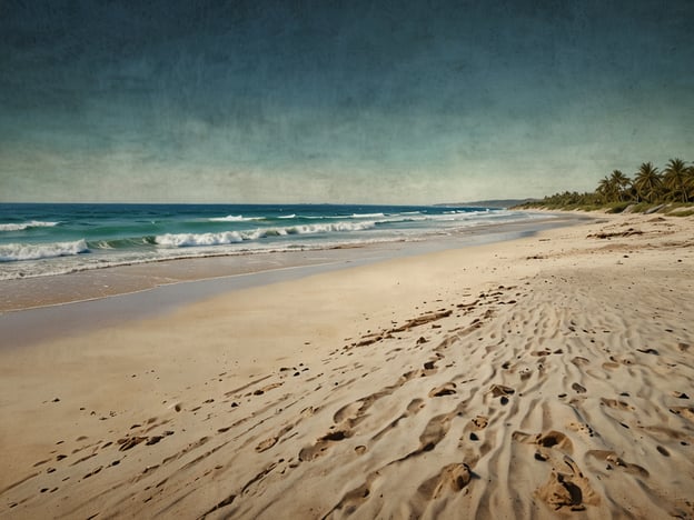 Auf dem Bild sind traumhafte Strände und Küstengebiete zu sehen. Der weiche Sand erstreckt sich entlang der Küste, während sanfte Wellen an das Ufer plätschern. Im Hintergrund sind üppige Palmen, die für ein paradiesisches Gefühl sorgen. Der Himmel ist klar und verleiht der Szenerie eine friedliche Atmosphäre. Es scheint ein optimaler Ort zum Entspannen und Genießen der Natur zu sein.