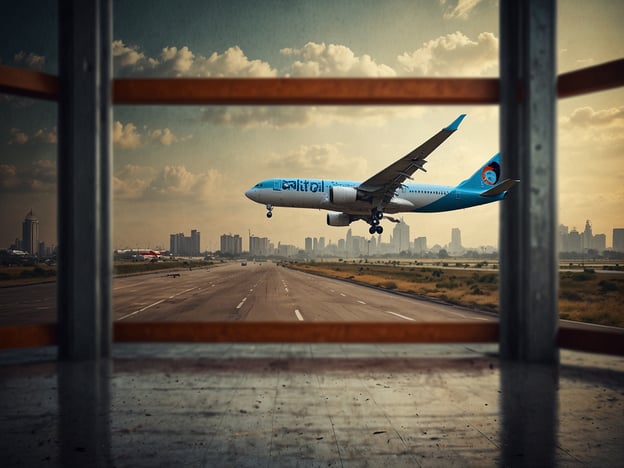 Auf dem Bild ist ein Flugzeug zu sehen, das in der Nähe eines Flughafens landet. Der Blick scheint durch eine Art Geländer oder Rahmen zu sein, was den Eindruck eines Fensters oder Balkons vermittelt. 

Wenn du günstige Flüge nach Indien finden möchtest, empfehle ich dir folgende Tipps:

1. **Vergleiche Flugpreise**: Nutze Vergleichsseiten wie Skyscanner oder Kayak, um die besten Angebote zu finden.
2. **Flugdaten flexibel wählen**: Wenn du flexibel in deinen Reisedaten bist, kannst du oft günstigere Flüge ergattern.
3. **Früh buchen**: Frühzeitiges Buchen kann dir helfen, bessere Preise zu sichern.
4. **Newsletter abonnieren**: Melde dich bei Airlines und Reiseseiten an, um über Sonderaktionen informiert zu werden.
5. **Low-Cost-Airlines prüfen**: Schau dir auch Billigfluggesellschaften an, die möglicherweise günstigere Optionen anbieten.

So findest du passende Flüge zu einem guten Preis!