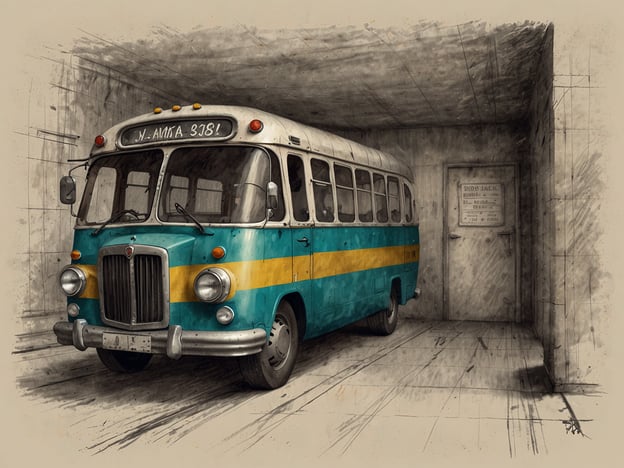 Auf dem Bild ist ein nostalgischer Bus zu sehen, der in einer Art Garage oder Tunnel steht. Bei der Reiseplanung könnte dieser Bus als interessantes Verkehrsmittel in einer Stadt oder Region dienen. Wenn Sie eine Reise zu einem bestimmten Ziel planen, könnte es sinnvoll sein, die Verfügbarkeit und Buchungsmöglichkeiten von Bussen zu überprüfen, insbesondere wenn diese historische oder kulturelle Bedeutung haben. 

Zusätzlich könnte man auch überlegen, ob es spezielle Touren gibt, die mit diesem Bus durchgeführt werden, um mehr über die Umgebung zu erfahren. Informieren Sie sich über die Abfahrtszeiten, Ticketpreise und mögliche Routen, um Ihre Reise optimal zu gestalten.