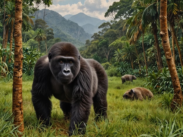 Warum Uganda besuchen? Uganda ist bekannt für seine atemberaubende Tierwelt und beeindruckenden Landschaften. Auf dem Bild ist ein majestätischer Gorilla in seiner natürlichen Umgebung zu sehen, umgeben von üppigem Grün und Bergen im Hintergrund. Diese Tiere sind ein Highlight für viele Besucher, die das Land für seine beeindruckenden Nationalparks, wie z.B. den Bwindi Impenetrable National Park, besuchen. Die Möglichkeit, Gorillas in freier Wildbahn zu beobachten, macht Uganda zu einem einzigartigen Reiseziel für Natur- und Tierliebhaber.