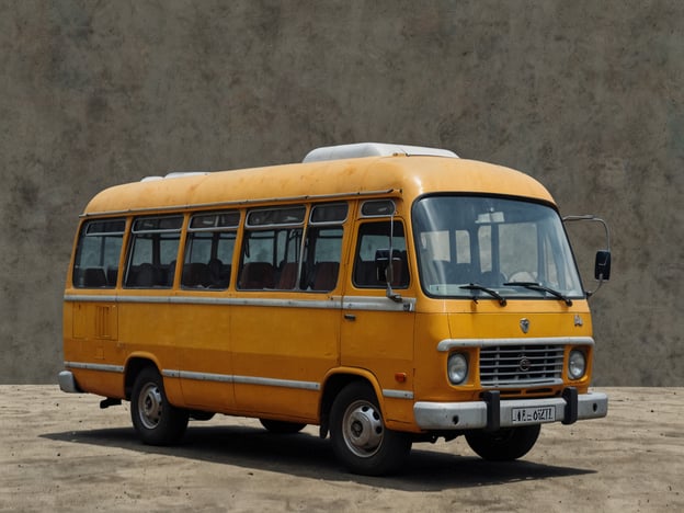 Auf dem Bild ist ein gelber Minibus zu sehen. In Uganda sind solche Fahrzeuge oft als "Matatus" bekannt und dienen als wichtiges Fortbewegungsmittel. Diese Busse transportieren Passagiere auf festgelegten Routen und sind eine beliebte und kostengünstige Möglichkeit, sich in Städten und ländlichen Gebieten fortzubewegen. Die bunten und oft überfüllten Matatus sind ein charakteristisches Merkmal der Verkehrsinfrastruktur in Uganda.