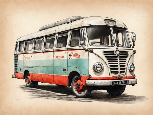 Auf dem Bild ist ein schöner, nostalgischer Bus zu sehen, der in einem retro Design gehalten ist. Solche Fahrzeuge werden oft in der Gastronomie eingesetzt, beispielsweise als Food Truck oder mobiler Imbiss, um über lokale Märkte oder Veranstaltungen hinweg Snacks und Gerichte anzubieten. Außerdem könnte dieser Bus als Unterkunft oder für Reisen zu touristischen Zielen genutzt werden, um ein einzigartiges Erlebnis zu bieten, das Natur und Freizeit verbindet.