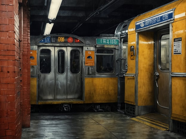 Auf dem Bild ist eine U-Bahn-Station zu sehen, in der Züge der U-Bahn halten. Die Wände sind aus roten Ziegelsteinen, und die Züge wirken älter, mit einer Mischung aus Metall und gelben Akzenten. Diese Art der Fortbewegung in der Stadt ermöglicht es den Menschen, schnell und effizient von einem Ort zum anderen zu gelangen, ohne im Straßenverkehr stecken zu bleiben. Die U-Bahn ist ein wichtiger Bestandteil des öffentlichen Nahverkehrs und spielt eine entscheidende Rolle in städtischen Gebieten.