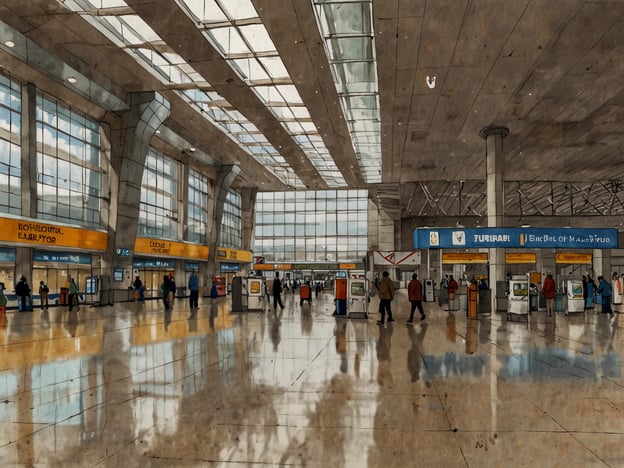 Auf dem Bild ist eine moderne Flughafenhalle zu sehen, die von großen Fenstern durchflutet wird und Menschen zeigt, die sich in der Halle aufhalten, möglicherweise beim Check-in oder beim Warten auf ihren Flug. 

In Kanada gibt es viele wichtige Flughäfen, die angeflogen werden können, darunter:

1. Toronto Pearson International Airport (YYZ)
2. Vancouver International Airport (YVR)
3. Montréal-Pierre Elliott Trudeau International Airport (YUL)
4. Calgary International Airport (YYC)
5. Ottawa Macdonald-Cartier International Airport (YOW)

Diese Flughäfen sind zentrale Drehkreuze für internationale und inländische Flüge.