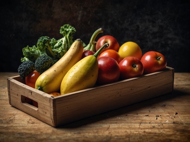 Auf dem Bild sind frisches Obst und Gemüse in einer Holzschale zu sehen, darunter Bananen, Tomaten und Brokkoli. Kulinarisch gesehen bietet Ottawa einige Highlights, wo man frische, lokale Produkte genießen kann. 

Besonders bekannt sind die Ottawa Farmers