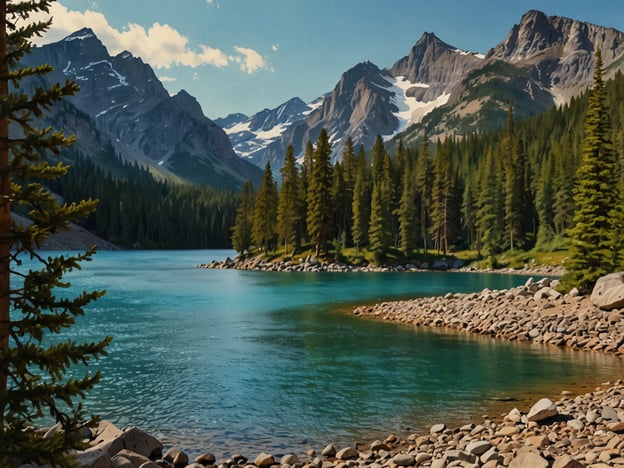 Auf dem Bild ist eine malerische Landschaft zu sehen, die einen ruhigen See umgeben von hohen Bergen und dichten Wäldern zeigt. Aktivitäten, die man hier unternehmen könnte, sind Wandern auf den umliegenden Pfaden, Bootfahren auf dem See oder einfach die Natur genießen und entspannen. Außerdem könnte dies ein schöner Ort für ein Picknick oder Fotografie sein, um die beeindruckende Kulisse festzuhalten.