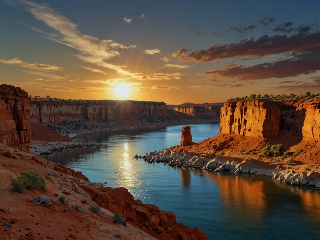 Auf dem Bild ist eine beeindruckende Landschaft zu sehen, die typischerweise für den Lake Powell in den USA steht. Hier sind einige Must-See Sehenswürdigkeiten und Aktivitäten in dieser Region:

1. **Lake Powell**: Ein beliebter Stausee, ideal für Bootsfahrten, Angeln und Schwimmen. Er bietet atemberaubende Ausblicke und zahlreiche Buchten zum Erkunden.

2. **Antelope Canyon**: Berühmt für seine spektakulären Sandsteinformationen und Lichtstrahlen, ist dieser Canyon ein Muss für Fotografen und Naturliebhaber.

3. **Horseshoe Bend**: Ein spektakulärer Aussichtspunkt, der eine kurvenreiche Schleife des Colorado River zeigt. Perfekt für wunderschöne Sonnenuntergangsfotos.

4. **Wandern**: Viele Wanderwege in der Umgebung bieten die Möglichkeit, die einzigartige Flora und Fauna der Region zu erleben.

5. **Camping**: Am Lake Powell gibt es zahlreiche Campingplätze, die es ermöglichen, die Natur hautnah zu erleben.

6. **Kayak-Touren**: Erkunden Sie die versteckten Buchten und Felsformationen des Sees vom Wasser aus.

Diese Aktivitäten machen den Lake Powell zu einem fantastischen Ziel für Outdoor-Enthusiasten und Naturliebhaber.