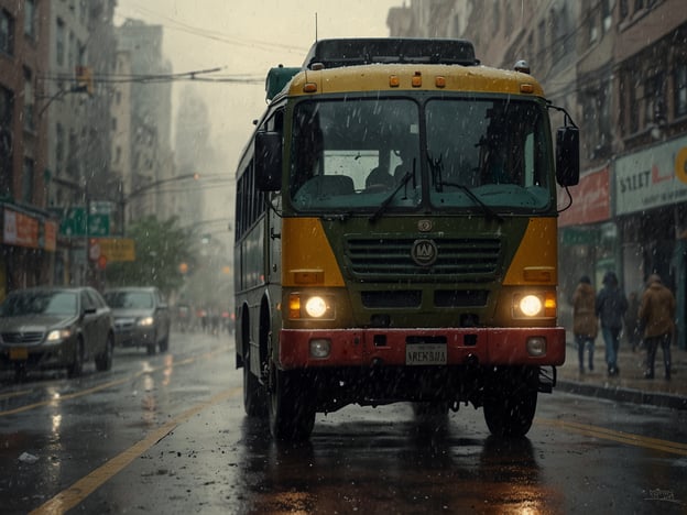 Das Bild zeigt einen bunt gestalteten Bus, der während eines Regenschauers auf einer Stadtstraße fährt. Für deine Reise nach Hobart hier einige praktische Tipps:

1. **Wetter beachten**: Das Wetter in Hobart kann schnell umschlagen. Echte Regenjacken oder wasserfeste Kleidung sind empfehlenswert.

2. **Transport**: Nutze öffentliche Verkehrsmittel oder mietbare Fahrräder, um die Stadt und ihre Umgebung bequem zu erkunden.

3. **Sehenswürdigkeiten**: Besuche den Salamanca Market und nutze die Gelegenheit, lokale Produkte und Kunsthandwerk zu entdecken.

4. **Natur genießen**: Plane einen Ausflug zum Mount Wellington für beeindruckende Aussichten und Wanderungen.

5. **Anpassung der Aktivitäten**: Überprüfe im Voraus Öffnungszeiten von Museen und lokalen Attraktionen, da diese variieren können.

Viel Spaß bei deiner Reise!