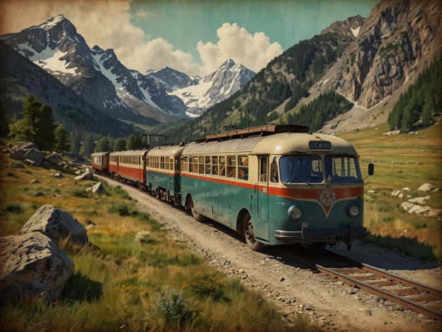 Auf dem Bild ist ein historischer Zug oder eine Straßenbahn zu sehen, die durch eine malerische, bergige Landschaft fährt, umgeben von Bergen und grünen Wiesen. 

Die beste Reisezeit für deinen Urlaub im Wallis ist zwischen Mai und Oktober, wenn das Wetter angenehm ist und man die atemberaubende Natur in vollem Umfang genießen kann. Im Sommer sind die Temperaturen mild, ideal zum Wandern und für Outdoor-Aktivitäten.