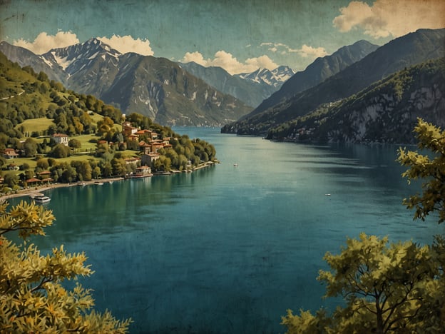 Auf dem Bild ist eine malerische Landschaft mit einem klaren See, umgeben von grünen Hügeln und beeindruckenden Bergen zu sehen. Diese Szenerie könnte mit dem Luganersee in Lugano assoziiert werden, der für seine Schönheit bekannt ist. In der Umgebung könnte man einige bedeutende Sehenswürdigkeiten wie die Kirche Santa Maria degli Angioli mit ihrem beeindruckenden Fresko oder das Monte Brè entdecken, von wo aus man eine atemberaubende Aussicht auf die Region hat. Auch die Villen und Gärten, die das Ufer des Sees säumen, tragen zur charmanten Atmosphäre von Lugano bei.