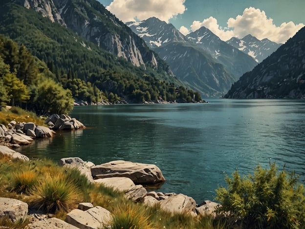 Auf dem Bild ist eine malerische Landschaft mit einem ruhigen See, umgeben von Bergen und üppigem Grün zu sehen. In Locarno könntest du ähnliche Erlebnisse genießen, wie:

1. **Bootstour auf dem Lago Maggiore**: Du kannst eine entspannende Bootsfahrt machen und die Schönheit der Landschaft vom Wasser aus erleben.
   
2. **Wanderungen**: Es gibt zahlreiche Wanderwege in der Umgebung, die zu atemberaubenden Aussichtspunkten führen, von denen du die Berge und den See bewundern kannst.

3. **Piazza Grande**: Ein Besuch in Locarno wäre nicht vollständig ohne einen Bummel über die Piazza Grande, wo im Sommer zahlreiche Veranstaltungen und Festivals stattfinden.

4. **Besuch des Cimetta**: Mit der Gondelbahn kannst du auf den Hausberg Cimetta fahren und die spektakuläre Aussicht auf die Alpen und den Lago Maggiore genießen.

5. **Schwimmen oder Entspannen am See**: An vielen Stellen am Lago Maggiore gibt es schöne Strände, wo du schwimmen oder einfach die Sonne genießen kannst. 

Diese Aktivitäten bieten eine wunderbare Möglichkeit, die natürliche Schönheit und die entspannte Atmosphäre von Locarno zu erleben.