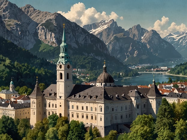 Das Bild zeigt eine malerische Gegend mit einer historischen Architektur, umgeben von majestätischen Bergen und einem Fluss. Es erinnert an die schöne Stadt Salzburg in Österreich.

Wenn du nach Salzburg reisen möchtest, sind hier einige der besten Airlines und Routen:

1. **Lufthansa** – Flüge über Frankfurt oder München.
2. **Austrian Airlines** – Direktflüge von vielen europäischen Städten.
3. **Ryanair** – Günstige Flüge von verschiedenen Städten in Europa.
4. **easyJet** – Flüge von London und anderen Zielen.

Du kannst auch eine Verbindung über größere Flughäfen wie Wien oder München in Betracht ziehen, da diese oft mehrere Pläne nach Salzburg anbieten.