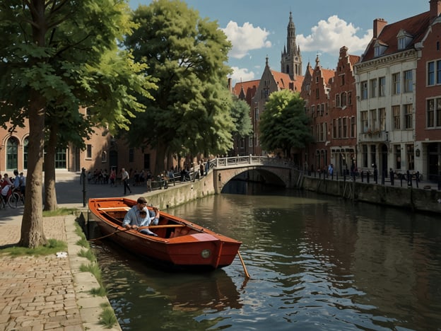 Auf dem Bild sieht man eine malerische Szene in einer Stadt mit Wasserkanälen. Ein Mann rudert in einem kleinen Boot, während ein Kind neben ihm sitzt. In der Umgebung sind viele grüne Bäume zu sehen und die Architektur der Häuser entlang des Kanals wirkt historisch. 

Diese Szenerie lädt zu verschiedenen Freizeitaktivitäten ein, wie zum Beispiel Bootfahren, Spaziergänge entlang des Kanals, oder einfach nur das Genießen der Natur und der Architektur. Solche Orte sind oft beliebte Ausflugsziele für Touristen, die an kulturellen Events interessiert sind oder die lokale Atmosphäre erleben möchten. Es könnte auch ein beliebter Platz sein, um Veranstaltungen wie Feste oder Märkte zu besuchen.