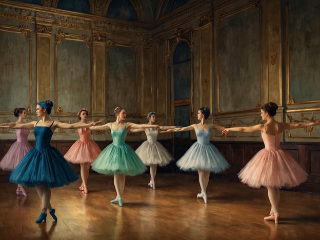 Auf dem Bild ist eine Gruppe von Balletttänzerinnen in einem eleganten Saal zu sehen. Sie tragen farbenfrohe Tutus und scheinen eine Choreografie einzustudieren. Die Atmosphäre ist geprägt von Anmut und klassischer Schönheit, die an die reiche kulturelle Szene Odessas erinnert. 

Odessa ist bekannt für ihre lebendige Kunst- und Tanzszenen, einschließlich des berühmten Odessa National Academic Theater of Opera and Ballet, wo der Balletttanz einen wichtigen Platz einnimmt. Die Stadt hat eine lange Tradition im Bereich des klassischen Tanzes, und solch eine Darstellung spiegelt den Einfluss und die Ausdruckskraft dieser Tradition wider.