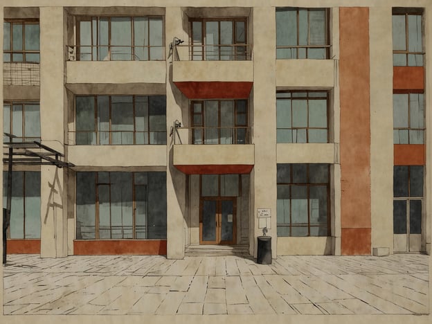 Auf dem Bild ist eine architektonische Illustration eines modernen Gebäudes zu sehen. Es zeigt eine Fassade mit großen Fenstern, Balkonen und einer klaren, strukturierten Anordnung der Etagen.

### Tipps für den Museumsbesuch:

1. **Öffnungszeiten beachten:** Informieren Sie sich vorab über die Öffnungszeiten des Museums, um lange Wartezeiten zu vermeiden.

2. **Tickets im Voraus kaufen:** Wenn möglich, kaufen Sie Ihre Eintrittskarten online. Dies kann helfen, Warteschlangen zu umgehen.

3. **Führungen:** Nutzen Sie Angebote für Führungen, um tiefergehende Informationen zu den Ausstellungen zu erhalten.

4. **Ruhezeiten:** Viele Museen haben spezielle Zeiten, in denen weniger Besucher erwartet werden. Dies ist ideal, um die Kunst in Ruhe zu genießen.

5. **Fotografieren:** Achten Sie auf die fotografischen Regeln des Museums; oftmals sind Blitzlichter oder das Fotografieren von bestimmten Werken nicht erlaubt.

6. **Kunst verstehen:** Nutzen Sie audioguides oder Apps des Museums, um mehr über die Ausstellungen zu erfahren.

7. **Pausen einplanen:** Planen Sie Zeit für Pausen in den Museumscafés oder -gärten ein, um Ihre Eindrücke zu verarbeiten und sich zu erholen.

Viel Spaß beim Besuch des Museums!