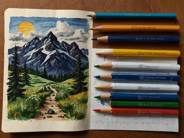 Auf dem Bild ist eine farbenfrohe Aquarellmalerei mit einer Landschaft zu sehen, die Berge, einen sonnigen Himmel und einen Pfad in der Natur zeigt. Neben der Malerei liegen Buntstifte in verschiedenen Farben.

Wenn du in Weimar campen möchtest, hier ein paar praktische Tipps:

1. **Campingplatzwahl**: Wähle einen gut bewerteten Campingplatz wie den „Campingplatz Weimar“ nahe der Stadt, um eine gute Anbindung an die Sehenswürdigkeiten zu haben.

2. **Ausrüstung**: Stelle sicher, dass du alle notwendigen Campingausrüstungen wie Zelt, Schlafsack und Kochutensilien dabeihast.

3. **Regen- und Sonnenschutz**: In Weimar kann das Wetter wechselhaft sein, bringe also Regenjacken und Sonnencreme mit.

4. **Einkaufsmöglichkeiten**: Informiere dich über lokale Supermärkte oder Märkte für frische Lebensmittel, damit du gut für dein Campingwochenende vorbereitet bist.

5. **Sehenswürdigkeiten**: Plane Besuche der Weimarer Klassiker wie das Bauhaus-Museum, das Goethe-Nationalmuseum oder den Park an der Ilm.

6. **Natur erkunden**: Nutze die Gelegenheit für Wanderungen oder Radtouren in der schönen Umgebung von Weimar.

Viel Spaß beim Campen!