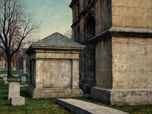 Auf dem Bild ist ein Teil eines Friedhofs zu sehen, möglicherweise mit monumentalen Grabstätten und einem markanten Gebäude im Hintergrund. Der Friedhof Weimar ist bekannt für seine historische Bedeutung und die vielen berühmten Persönlichkeiten, die dort begraben sind. Die Architektur der Gräber und Wege spiegelt oft den Respekt und die Ehrfurcht wider, die den Verstorbenen entgegengebracht wird. Die Bäume und die grüne Umgebung tragen zur stillen und nachdenklichen Atmosphäre dieses Ortes bei.