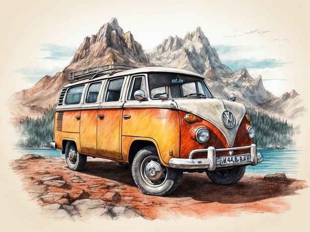 Auf dem Bild ist ein klassischer, orange-weißer VW-Bus vor einer beeindruckenden Berglandschaft zu sehen. Um deinen Besuch in der Natur oder bei einem ähnlichen Ausblick optimal zu gestalten, hier einige Tipps:

1. **Frühzeitig starten**: Beginne deinen Tag früh, um die besten Lichtverhältnisse für Fotos zu nutzen und Menschenmengen zu vermeiden.

2. **Ausrüstung**: Nimm genügend Wasser, Snacks und eine Kamera oder dein Smartphone mit, um die schönen Landschaften festzuhalten.

3. **Wanderschuhe**: Trage bequeme Wanderschuhe, besonders wenn du in den Bergen unterwegs bist.

4. **Respektiere die Natur**: Achte darauf, keinen Müll zu hinterlassen und halte dich an die Wege, um die Tier- und Pflanzenwelt zu schützen.

5. **Wettercheck**: Überprüfe die Wettervorhersage und kleide dich entsprechend. Schichten sind oft die beste Wahl.

6. **Entspanne dich**: Nimm dir Zeit, die Aussicht zu genießen und das Ambiente aufzunehmen.

Viel Spaß beim Erkunden!