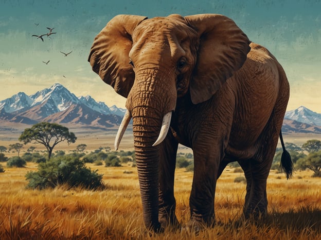 Auf dem Bild ist ein majestätischer Elefant in einer beeindruckenden Landschaft zu sehen. Diese Szenerie spiegelt die atemberaubende Natur Sambias wider, die bekannt ist für ihre vielfältige Tierwelt und spektakulären Landschaften. Mit seinen weitläufigen Savannen, majestätischen Bergen und reichhaltigen Ökosystemen bietet Sambia einen einzigartigen Lebensraum für viele Tierarten, darunter auch die beeindruckenden Elefanten, die in den Nationalparks des Landes leben. Es ist ein Ort, der Natur- und Tierliebhaber gleichermaßen fasziniert und in seinen Bann zieht.