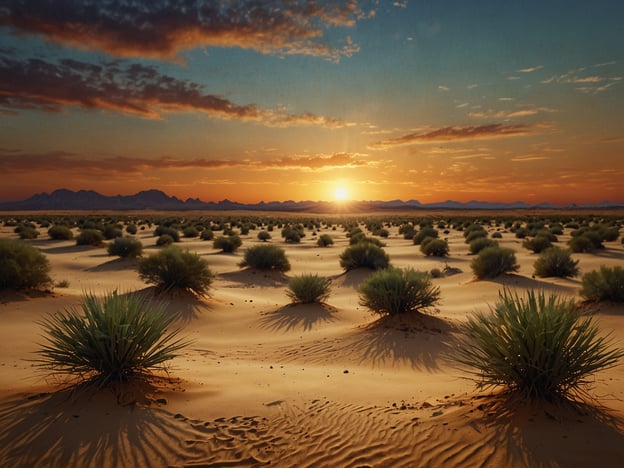 Das Bild zeigt eine atemberaubende Wüstenlandschaft, die charakteristisch für die Wüstenregionen Niger ist. Niger beherbergt Teile der Sahara, die sich durch ihre weiten Sanddünen und spärliche Vegetation auszeichnet. In der Dämmerung beleuchtet die tiefstehende Sonne die Landschaft in warmen Farben und wirft lange Schatten auf die sanften Hügel aus Sand.

Diese Wüstenlandschaften sind nicht nur ästhetisch ansprechend, sondern auch von großer ökologischer Bedeutung. Sie bieten Lebensraum für verschiedene Tier- und Pflanzenarten, die sich hervorragend an die extremen Bedingungen angepasst haben. Die minimalistischen, aber beeindruckenden Merkmale dieser Region spiegeln die Schönheit und Vielfalt der Sahara wider.