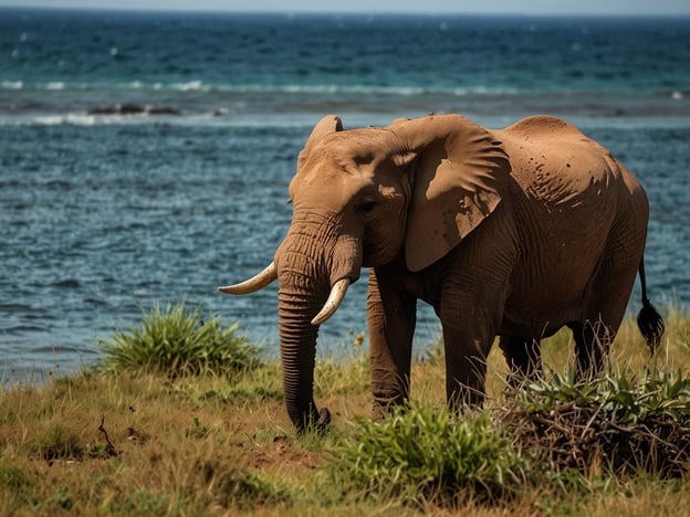 Auf dem Bild ist ein Elefant zu sehen, der in der Nähe eines Gewässers steht. Für Abenteurer und Naturliebhaber könnten folgende Aktivitäten interessant sein:

1. **Safaris**: Erleben Sie die Tierwelt hautnah in Nationalparks, wo Elefanten und andere Tiere in ihrem natürlichen Lebensraum beobachtet werden können.
2. **Fotografie-Touren**: Halten Sie beeindruckende Tieraufnahmen fest, während Sie durch verschiedene Landschaften reisen.
3. **Wanderungen**: Entdecken Sie die Umgebung zu Fuß und genießen Sie die Natur, während Sie die Geräusche und Sichtungen der Wildtiere erleben.
4. **Vogelbeobachtung**: In Gewässernähe sind oft zahlreiche Vogelarten anzutreffen, was eine tolle Ergänzung zur Tierbeobachtung ist.
5. **Umweltbildung**: Lernen Sie mehr über den Lebensraum von Elefanten und weiteren Tieren und deren Bedeutung für das Ökosystem.

Solche Aktivitäten verbinden Abenteuer mit der Wertschätzung für die Natur und deren Bewohner.