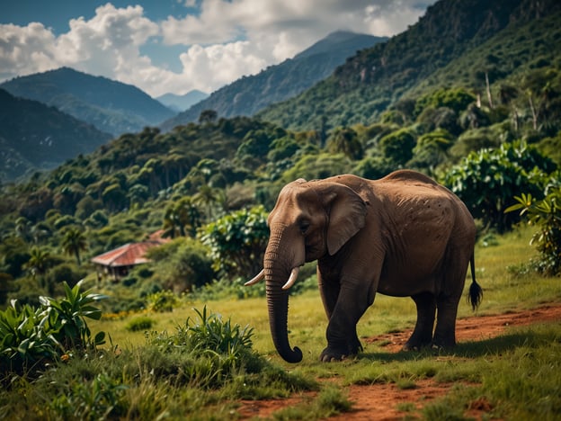 Auf dem Bild ist ein Elefant in einer malerischen Landschaft mit Bergen und üppiger Vegetation zu sehen. Diese Art von Szenario ist charakteristisch für Mosambik, wo nachhaltiger Tourismus eine wichtige Rolle spielt. 

Nachhaltiger Tourismus in Mosambik fördert den Schutz der Tierwelt und der natürlichen Lebensräume, während gleichzeitig lokale Gemeinschaften unterstützt werden. Orte wie der Gorongosa-Nationalpark ziehen Touristen an, die die beeindruckende Biodiversität und die Schönheit der Landschaft erleben möchten, was zur Erhaltung der Artenvielfalt und zur Förderung umweltfreundlicher Praktiken beiträgt. Solche Erlebnisse helfen auch, das Bewusstsein für den Schutz gefährdeter Arten, wie dem Elefanten, zu schärfen.