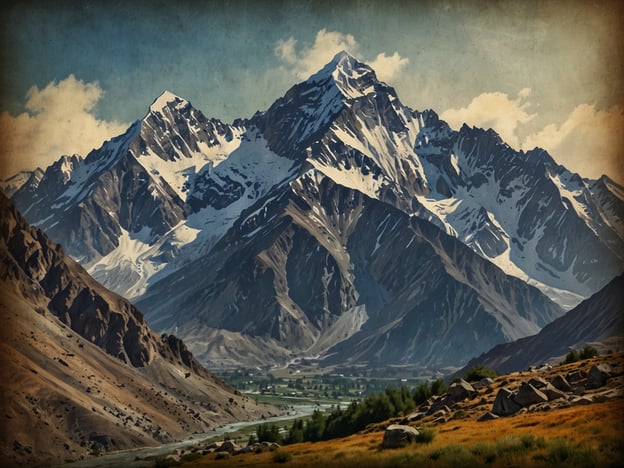 Auf dem Bild sind majestätische Berge zu sehen, die an die beeindruckenden Naturwunder Pakistans erinnern, wie die Karakorum-Berge oder den K2, den zweithöchsten Berg der Welt. Diese Gebirgszüge sind bekannt für ihre schneebedeckten Gipfel, atemberaubenden Landschaften und die beeindruckende Artenvielfalt, die sie umgibt. Die Kombination aus steilen Felsen und sanften Tälern schafft eine beeindruckende Kulisse, die das Herz jedes Naturliebhabers höher schlagen lässt.