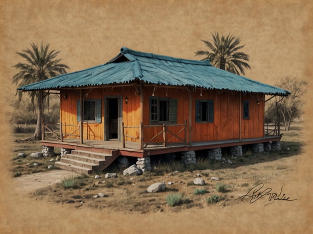 Auf dem Bild ist ein buntes Holzhaus mit einem blauen Dach zu sehen, das sich in einer naturnahen Umgebung mit Palmen und einer offenen Fläche befindet. Dieses Szenario könnte gut in den Kontext des nachhaltigen Tourismus im Oman passen, da der Oman für seine einzigartigen Landschaften und traditionellen Bauten bekannt ist.

Nachhaltiger Tourismus im Oman fördert den Erhalt der lokalen Kultur und Umwelt. Ferienunterkünfte wie das dargestellte Haus könnten den Touristen ermöglichen, die traditionellen Lebensweisen der Omanis zu erleben, während gleichzeitig auf ökologische Praktiken geachtet wird. Solche Projekte unterstützen nicht nur die lokale Wirtschaft, sondern tragen auch zur Bewahrung der Natur und Kulturgüter bei.