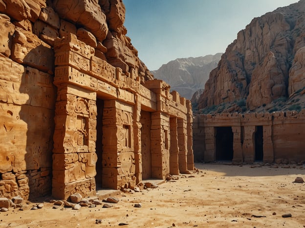 Auf dem Bild sind beeindruckende, uralte Architektur und Felsen zu sehen, die an die faszinierenden Naturwunder des Jemen erinnern. Der Jemen ist bekannt für seine spektakulären Landschaften und archäologischen Stätten wie die alten Städte von Shibam und Sana