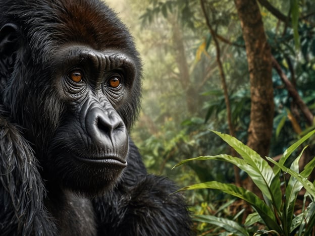 Auf dem Bild ist ein Gorilla zu sehen, der sehr eindrucksvoll in seiner natürlichen Umgebung dargestellt wird. Uganda ist bekannt für seine fantastischen Safari-Destinationen, insbesondere im Bwindi Impenetrable National Park und im Mgahinga Gorilla National Park, wo Besucher die majestätischen Berggorillas in ihrem natürlichen Lebensraum beobachten können. Diese Parks bieten eine einzigartige Möglichkeit, die Biodiversität und die beeindruckenden Tierarten Ugandas hautnah zu erleben.