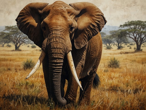 Auf dem Bild ist ein Elefant zu sehen, der in der afrikanischen Savanne steht. Diese Landschaft ist typisch für die Wildtiere Kenias, wo Elefanten häufig in ihrer natürlichen Umgebung anzutreffen sind. Die Savanne ist geprägt von hohen Gräsern und vereinzelten Bäumen, die den Elefanten als Lebensraum dienen. Elefanten sind in Kenia für ihre sozialen Strukturen und ihre majestätische Erscheinung bekannt, und sie spielen eine wichtige Rolle im Ökosystem der Region.