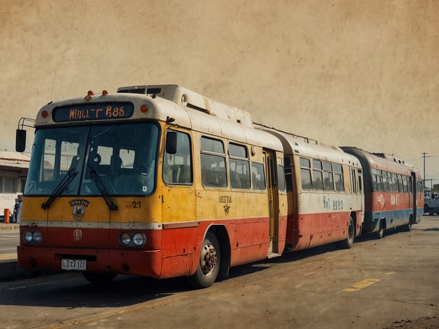 Auf dem Bild ist ein gelb-roter Bus zu sehen, der in einem Depot oder an einem Haltepunkt steht. Solche Busse sind typisch für die öffentliche Fortbewegung im Senegal, wo das Bussystem eine wichtige Rolle im Nahverkehr spielt. Diese Busse, oft „Car rapide“ genannt, sind nicht nur ein praktisches Verkehrsmittel zur Anreise in städtische und ländliche Gebiete, sondern auch ein Teil der kulturellen Identität des Landes. Sie sind häufig bunt bemalt und können voll besetzt sein, was das lebendige Treiben in senegalesischen Städten widerspiegelt.