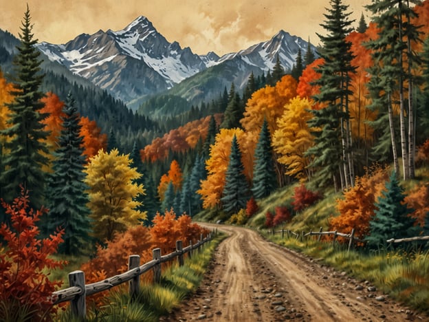 Auf dem Bild ist eine herbstliche Landschaft mit einem gewundenen Wanderweg zu sehen, der durch einen Wald mit buntem Laub führt. Die Bäume zeigen leuchtende Farben wie Rot, Orange und Gelb, während die schneebedeckten Berge im Hintergrund für eine majestätische Kulisse sorgen.

Einige der besten Wanderwege im Herbst sind:

1. **Bayerischer Wald**: Dieser Nationalpark bietet zahlreiche Wanderwege durch bunte Wälder und beeindruckende Bergaussichten.
2. **Landschaftspark Duisburg-Nord**: Hier kann man die herbstliche Schönheit der Industriekultur erleben, eingerahmt von buntem Laub.
3. **Allgäu**: Diverse Wanderungen durch malerische Täler und zu atemberaubenden Bergpanoramen sind ideal für die Herbstzeit.
4. **Sächsische Schweiz**: Die einzigartigen Felsformationen sind im Herbst besonders beeindruckend, umgeben von buntem Blätterwerk.

Diese Wanderwege eignen sich perfekt, um die Herbstfarben in der Natur zu genießen.