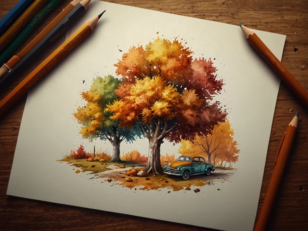 Auf dem Bild sind zwei bunte Laubbäume in herbstlichen Farben und ein nostalgisches Auto zu sehen, das auf einem Weg steht. Das Bild vermittelt eine gemütliche, herbstliche Stimmung.

Hier sind einige budgetfreundliche Tipps für einen Herbsturlaub:

1. **Naturwanderungen**: Erkunde lokale Wanderwege und Parks, um die herbstliche Farbenpracht zu genießen, ohne viel Geld auszugeben.

2. **Picknick im Freien**: Packe ein einfaches Mittagessen ein und genieße ein Picknick in der Natur. Das ist kostengünstig und macht Spaß.

3. **Herbstmärkte besuchen**: Viele Städte haben Erntemärkte oder Herbstfeste, die kostenlosen Eintritt bieten und oft lokale Produkte zum Testen bereithalten.

4. **Camping**: Übernachte in einem nahegelegenen Campingplatz. Die Kosten sind oft gering und die Natur kann sehr beruhigend sein.

5. **Fotowettbewerb**: Halte die Schönheit des Herbstes fest, indem du einen Fotowettbewerb mit Freunden veranstaltest und die besten Bilder teilst – das fördert Kreativität und kostet nichts.

6. **Gemeinsame Aktivitäten**: Organisiere Spiele oder Aktivitäten im Freien mit Familie oder Freunden, wie z. B. eine Schnitzeljagd oder ein Kürbis-Schnitzen.

Diese Tipps helfen, die Schönheit des Herbstes zu genießen, ohne das Budget zu sprengen!