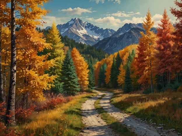 Auf dem Bild ist eine malerische Landschaft mit einem Wanderweg zu sehen, der von bunten Laubbäumen gesäumt ist. Die Farben der Blätter variieren von Gelb bis Orange und Rot, was typisch für den Herbst ist. Im Hintergrund erheben sich majestätische Berge unter einem klaren Himmel.

Diese Szene erinnert an einige der besten Wanderregionen für den Herbst, wie zum Beispiel:

1. **Der Schwarzwald**: Bekannt für seine dichten Wälder und herbstliche Farben.
2. **Die Alpen**: Bieten atemberaubende Ausblicke und zahlreiche Wanderwege durch farbenfrohe Landschaften.
3. **Der Harz**: Mit seinen malerischen Dörfern und dichten Wäldern ist er ideal für herbstliche Wanderungen.
4. **Die Sächsische Schweiz**: Berühmt für ihre spektakulären Felsformationen und lebhaften Herbstfarben.

Jede dieser Regionen lädt dazu ein, die natürliche Schönheit des Herbstes zu erleben.