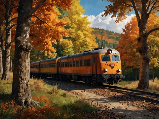 Auf dem Bild ist ein Zug zu sehen, der durch eine herbstliche Landschaft fährt, umgeben von bunten Laubbäumen in verschiedenen Gelb- und Orangetönen.

Die Vorteile des Zugreisens im Herbst sind vielfältig:

1. **Wunderschöne Aussicht**: Die bunten Blätter machen die Landschaft besonders reizvoll und schaffen eine malerische Kulisse während der Fahrt.

2. **Gemütlichkeit**: Zugreisen bieten eine angenehme und entspannte Atmosphäre, ideal, um die herbstliche Stimmung zu genießen.

3. **Nachhaltigkeit**: Zugfahren ist eine umweltfreundliche Reiseoption, was im Einklang mit der Natur steht, die sich im Herbst wandelt.

4. **Flexibilität**: Züge verbinden oft verschiedene Regionen, sodass man viele herbstliche Sehenswürdigkeiten bequem erreichen kann.

5. **Soziale Interaktion**: Die Reise im Zug ermöglicht es, neue Bekanntschaften zu schließen oder einfach die Zeit mit Freunden und Familie zu verbringen, während man die herbstlichen Landschaften vorbeiziehen sieht.