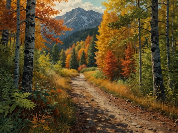 Auf dem Bild sind herbstliche Landschaften mit bunten Laubbäumen, einem ruhigen Weg und majestätischen Bergen im Hintergrund zu sehen. Es ist eine wunderschöne Kulisse, die Outdoor-Liebhaber zu verschiedenen Aktivitäten im Herbst einlädt. 

Hier sind einige Vorschläge:

1. **Wanderungen**: Die bunten Blätter bieten eine malerische Kulisse für lange Herbstwanderungen. 

2. **Fotografie**: Die lebhaften Farben sind perfekt für Fotografen, die die Schönheit der Natur einfangen möchten.

3. **Pilze sammeln**: Der Herbst ist auch eine hervorragende Zeit, um im Wald nach essbaren Pilzen zu suchen.

4. **Radfahren**: Die sanften Wege laden zu entspannten Radtouren durch die farbenfrohe Landschaft ein.

5. **Picknicks**: Ein Picknick im Freien ist besonders im Herbst mit der frischen Luft und den schönen Farben ein Genuss.

Diese Aktivitäten machen den Herbst zu einer idealen Jahreszeit für Naturbegeisterte!