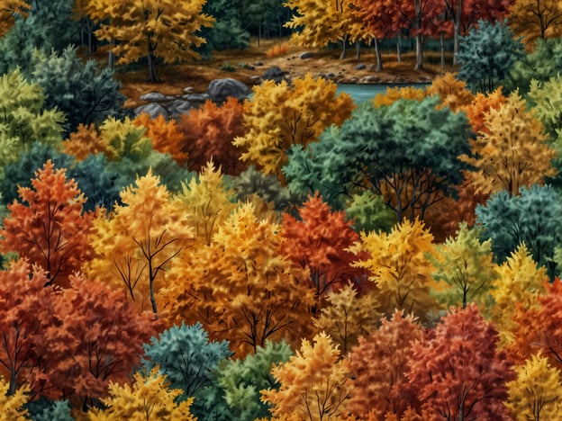 Das Bild zeigt eine malerische herbstliche Landschaft mit bunten Laubbäumen, die in leuchtenden Farbtönen von Rot, Orange, Gelb und Grün leuchten. 

Hier sind fünf Nationalparks, die sich hervorragend für einen herbstlichen Besuch eignen:

1. **Great Smoky Mountains Nationalpark** (Tennessee/North Carolina) – Bekannt für beeindruckende Herbstfarben und Nebel, der über die Berge zieht.
  
2. **Acadia Nationalpark** (Maine) – Bietet wunderschöne Ausblicke und eine Vielzahl von Laubbäumen, die in leuchtenden Farben erstrahlen.
  
3. **Shenandoah Nationalpark** (Virginia) – Berühmt für die Skyline Drive, die eine atemberaubende Sicht auf die herbstliche Landschaft bietet.
  
4. **Yellowstone Nationalpark** (Wyoming/Montana/Idaho) – Ein faszinierender Ort, um die Wildtierbeobachtung und die Herbstfarben zu kombinieren.
  
5. **Cuyahoga Valley Nationalpark** (Ohio) – Hat wunderschöne Wanderwege und Flüsse, die im Herbst besonders malerisch sind.

Ein Besuch in diesen Parks in der Herbstsaison wird durch die farbenfrohe Laubfärbung zu einem unvergesslichen Erlebnis!