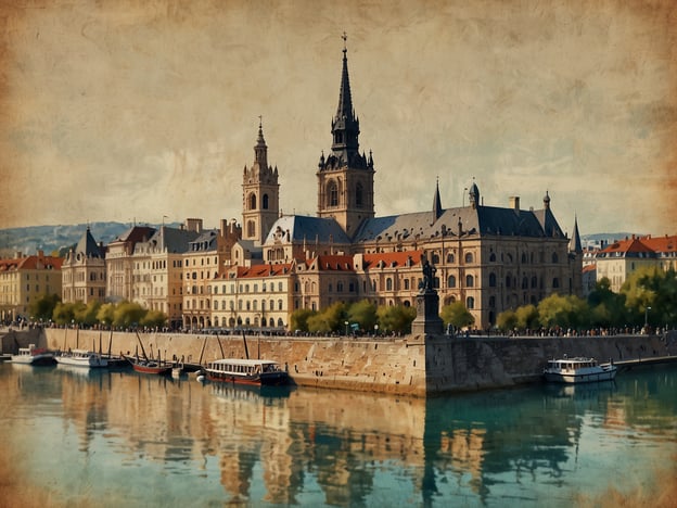 Auf dem Bild ist ein malerischer Anblick einer Stadt mit historischen Gebäuden und einer Wasserfront zu sehen. Diese Szenerie könnte zu einem günstigen Reiseziel in Europa passen, wie zum Beispiel Budapest in Ungarn. Die Stadt bietet wunderschöne Architektur, eine reiche Geschichte und oft erschwingliche Unterkünfte und Aktivitäten für Reisende. Ein weiteres Beispiel wäre Prag in der Tschechischen Republik, das ebenfalls für seine atemberaubende Altstadt und charmante Atmosphäre bekannt ist.