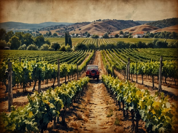 Auf dem Bild sind Weinreben in einem malerischen Weinberg zu sehen. Die sanften Hügel im Hintergrund und die horizontalen Reihen der Weinpflanzen schaffen eine einladende Landschaft, die perfekt für Weinfeste und Ernteveranstaltungen ist. Solche Festivals feiern die Weinlese, bieten Weinproben an und sind häufig mit regionalen Köstlichkeiten verbunden. Es ist eine wunderbare Gelegenheit für Besucher, die Schönheit der Weinregion zu genießen und die Vielfalt der Weine zu entdecken. Solche Veranstaltungen sind oft gesellig und festlich, ideal für Weinliebhaber.