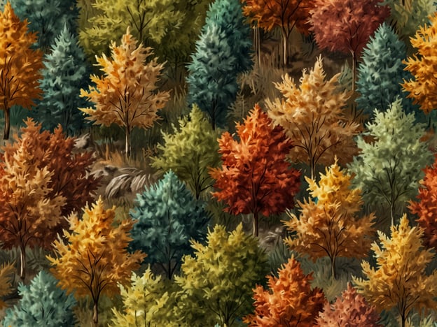 Auf dem Bild sind eine Vielzahl von Bäumen zu sehen, die in verschiedenen herbstlichen Farben leuchten, darunter Rot, Orange, Gelb und Grün. Diese Farben deuten auf eine typische Herbstlandschaft hin, die oft von kühleren Temperaturen und klaren, sonnigen Tagen begleitet wird. 

Für Reisen im Herbst sind die Bedingungen meist angenehm, aber es kann auch regnerische Tage geben. Wanderungen durch bunt gefärbte Wälder sind besonders beliebt, da die Natur in dieser Jahreszeit sehr fotogen ist. Es empfiehlt sich, sich warm zu kleiden und eventuell eine Jacke oder einen Regenschirm mitzunehmen.