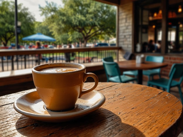 Auf dem Bild ist eine Tasse Kaffee auf einem Holztisch zu sehen. Um deinen perfekten Tag in Austin zu gestalten, kannst du folgende Tipps beachten:

1. **Frühstück in einem Café**: Beginne deinen Tag mit einem köstlichen Kaffee und einem Frühstück in einem der vielen trendigen Cafés in Austin, wie zum Beispiel "Jo