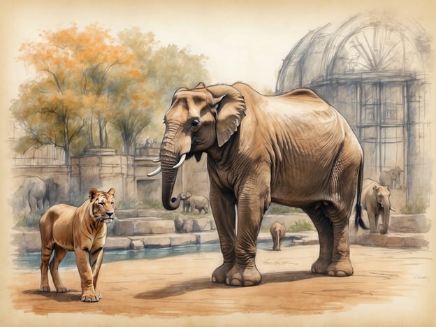 Auf dem Bild sind ein Elefant und ein Tiger zu sehen, die in einer Zooumgebung stehen. Dies erinnert an die Geschichte des Zoo Heidelberg, der 1933 eröffnet wurde und für seine vielfältigen Tierarten bekannt ist. Im Laufe der Jahre hat der Zoo zahlreiche Rekonstruktionen durchlaufen und sich dem Tierschutz sowie der Bildung verschrieben. Elefanten und Tiger sind beeindruckende Tiere, die oft in Zoos gehalten werden, um Besuchern Informationen über ihre Lebensräume und den Naturschutz näherzubringen. Der Zoo Heidelberg hat eine besondere Rolle in der Erhaltung seltener Tierarten eingenommen und bietet den Tieren moderne, artgerechte Lebensräume.