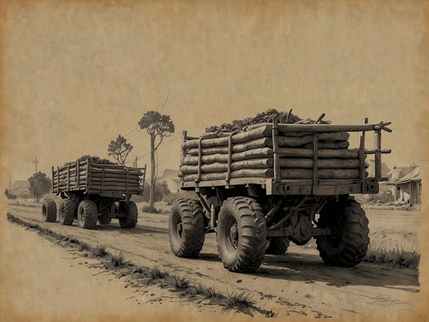 Auf dem Bild sind zwei große Wagen mit Rädern zu sehen, die auf einer Straße fahren. Die Wagen scheinen mit Holzstämmen oder ähnlichen Materialien beladen zu sein. Die Umgebung wirkt ländlich und könnte auf eine landwirtschaftlich genutzte Region hinweisen.

In Bezug auf die Zukunft der Mennoniten in Belize könnten Trends beobachtet werden, wie eine verstärkte Integration moderner Technologien in die traditionelle Landwirtschaft. Diese Entwicklung könnte den Mennoniten helfen, effizienter zu arbeiten und ihre Erträge zu steigern. Gleichzeitig könnte es zu einem Spannungsfeld zwischen der Wahrung traditioneller Werte und dem Bedarf an Modernisierung kommen. Kooperationen mit anderen Gemeinschaften und der Zugang zu neuen Märkten könnten ebenfalls zukunftsweisend sein, um die Lebensqualität zu verbessern und die kulturelle Identität zu bewahren.