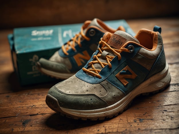 Auf dem Bild sind ein Paar Sneakers der Marke New Balance zu sehen, in einer Kombination aus verschiedenen Farben, darunter Beige und Blau, mit orangefarbenen Akzenten. Sie befinden sich auf einem Holztisch neben der Originalverpackung.

**Tipps für deinen Besuch:**
1. **Komfort**: Trage bequeme Schuhe, um lange Strecken zu Fuß mühelos zurücklegen zu können.
2. **Überprüfung**: Überprüfe die Schuhgröße und Passform, bevor du kaufst, um sicherzustellen, dass sie gut sitzen.
3. **Pflege**: Achte darauf, die Schuhe zu pflegen und regelmäßig zu reinigen, um ihre Langlebigkeit zu erhöhen.