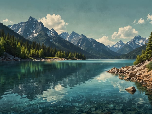 Auf dem Bild sind die atemberaubenden Seen zu sehen, umgeben von majestätischen Bergen und einer üppigen Waldlandschaft. Das Wasser ist klar und reflektiert die Umgebung, während die Wolken am blauen Himmel sanft treiben. Diese idyllische Landschaft lädt zur Ruhe und Erholung ein.