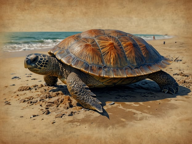 Auf dem Bild ist eine Schildkröte zu sehen, die an einem Strand liegt. Der optimale Zeitpunkt für Schildkrötensichtungen ist häufig während der warmen Monate, insbesondere in den frühen Morgenstunden oder späten Nachmittagen, wenn sie aktiv sind. Diese Zeiten bieten die besten Chancen, Schildkröten in ihrem natürlichen Lebensraum zu beobachten.